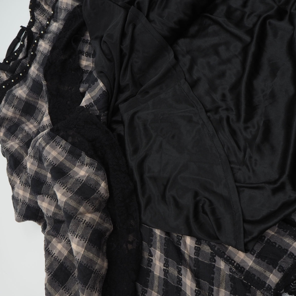 Plaided Asymmetrical Cami Dress