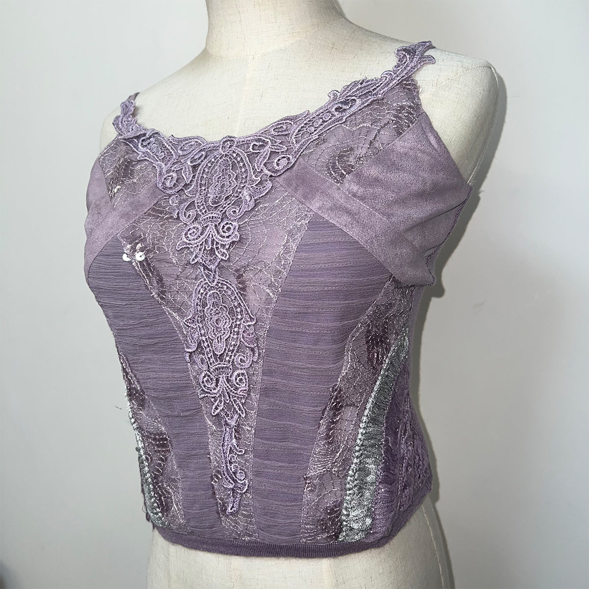 Lace Knit Patchwork Camisole