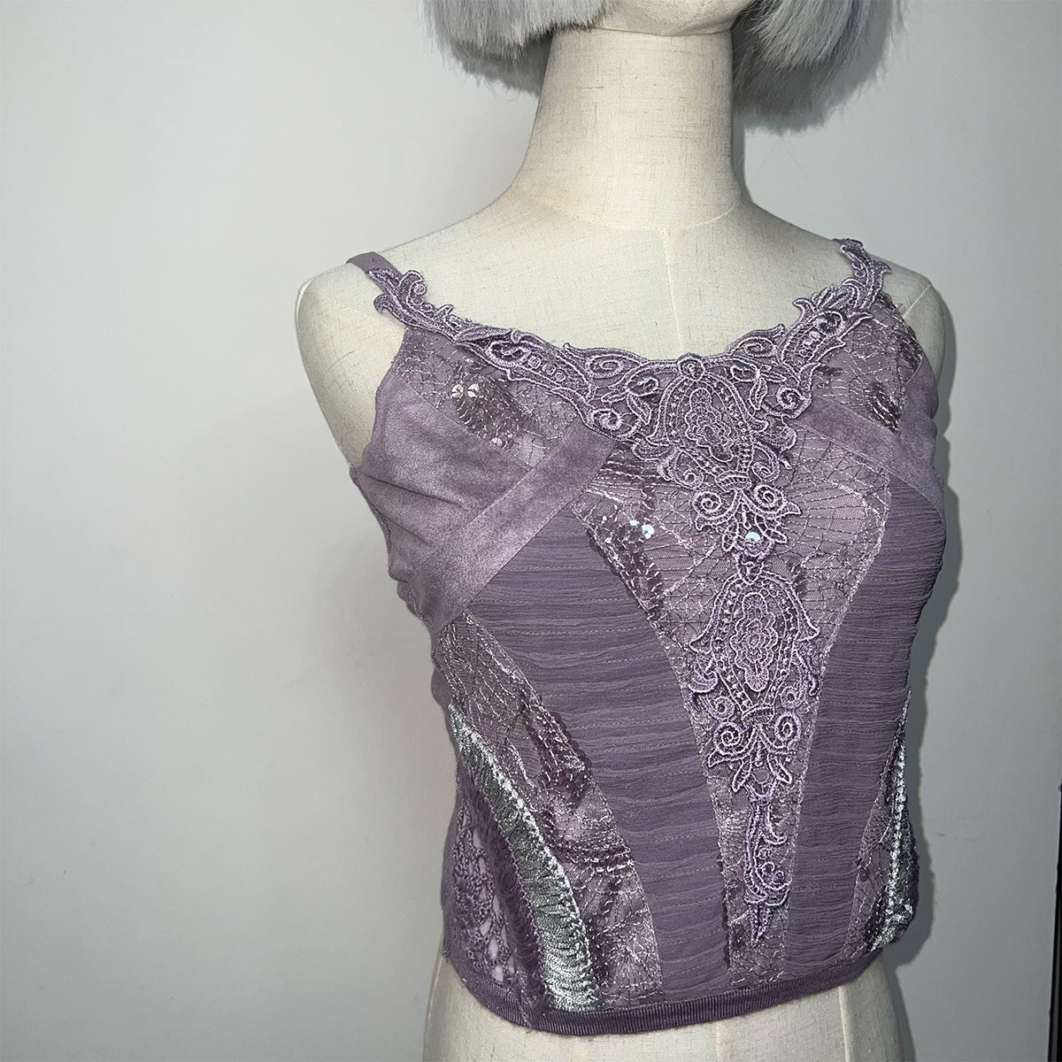 Lace Knit Patchwork Camisole