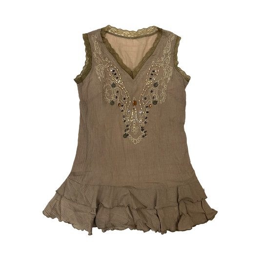 Beaded Lace V-neck Vest