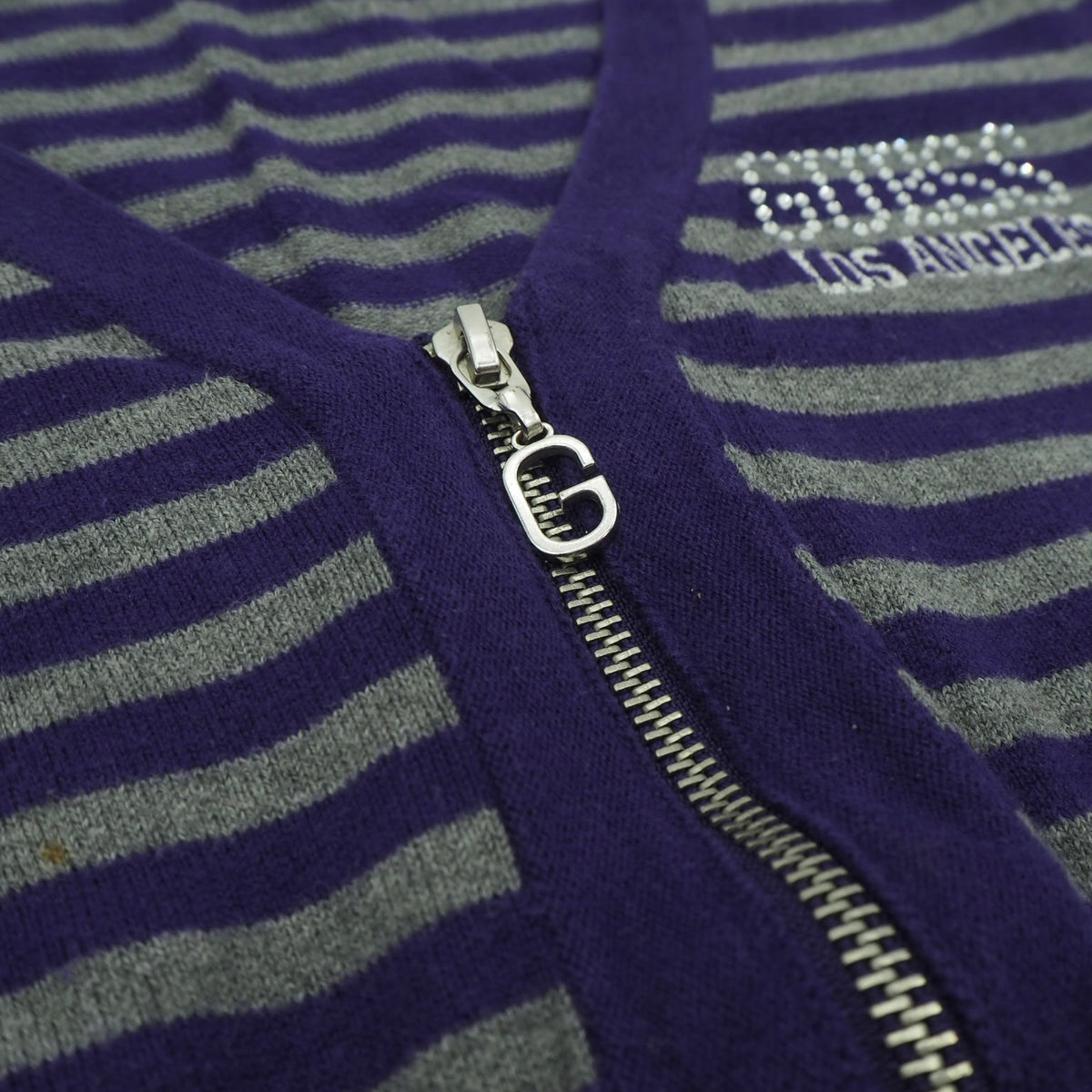 00s Guess Zip Up Striped Knit Jacket