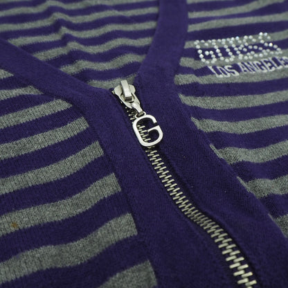 00s Guess Zip Up Striped Knit Jacket