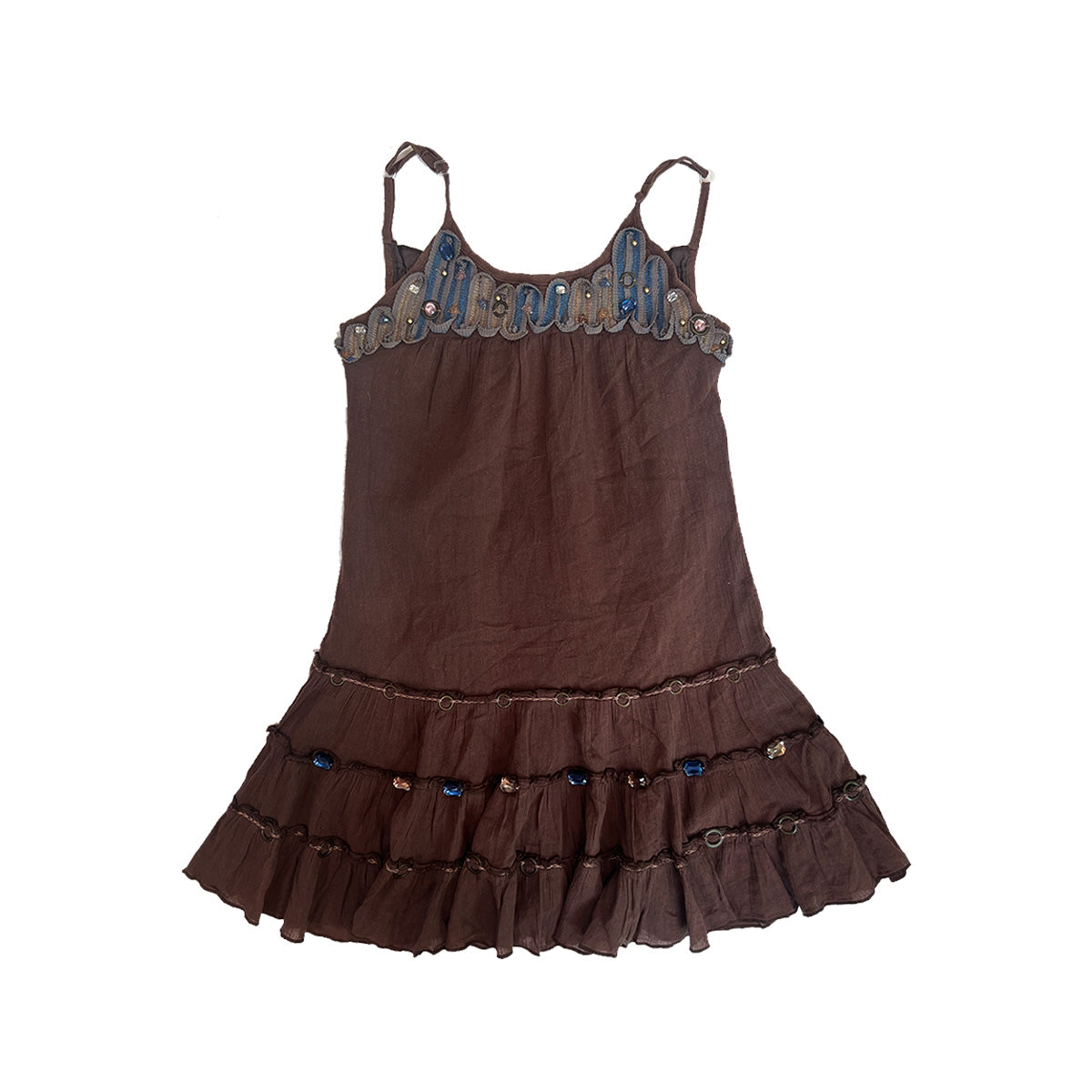 Beaded Cami Ruffle Dress