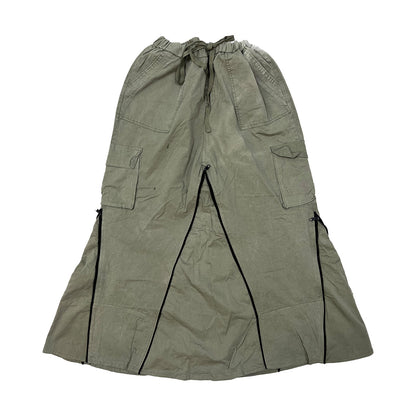 Zip up Cargo Maxi Skirt