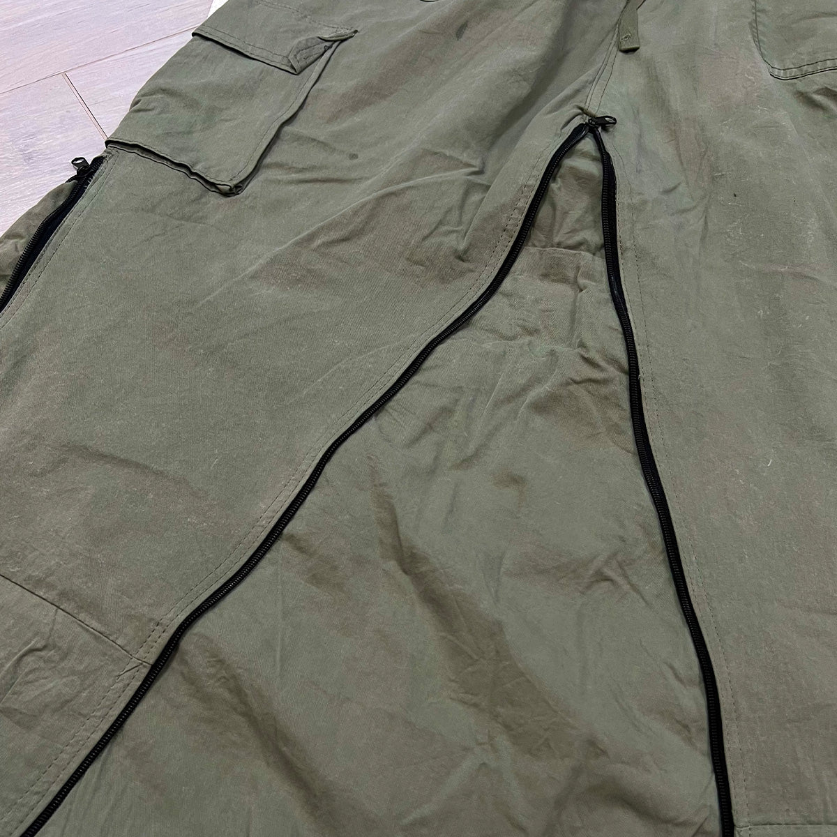 Zip up Cargo Maxi Skirt