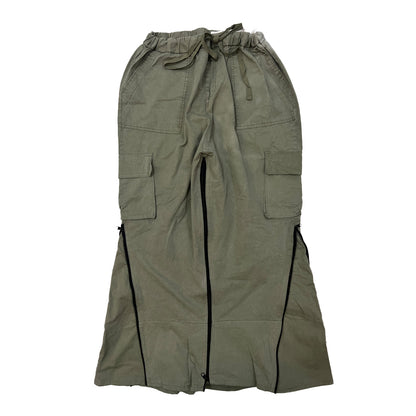 Zip up Cargo Maxi Skirt