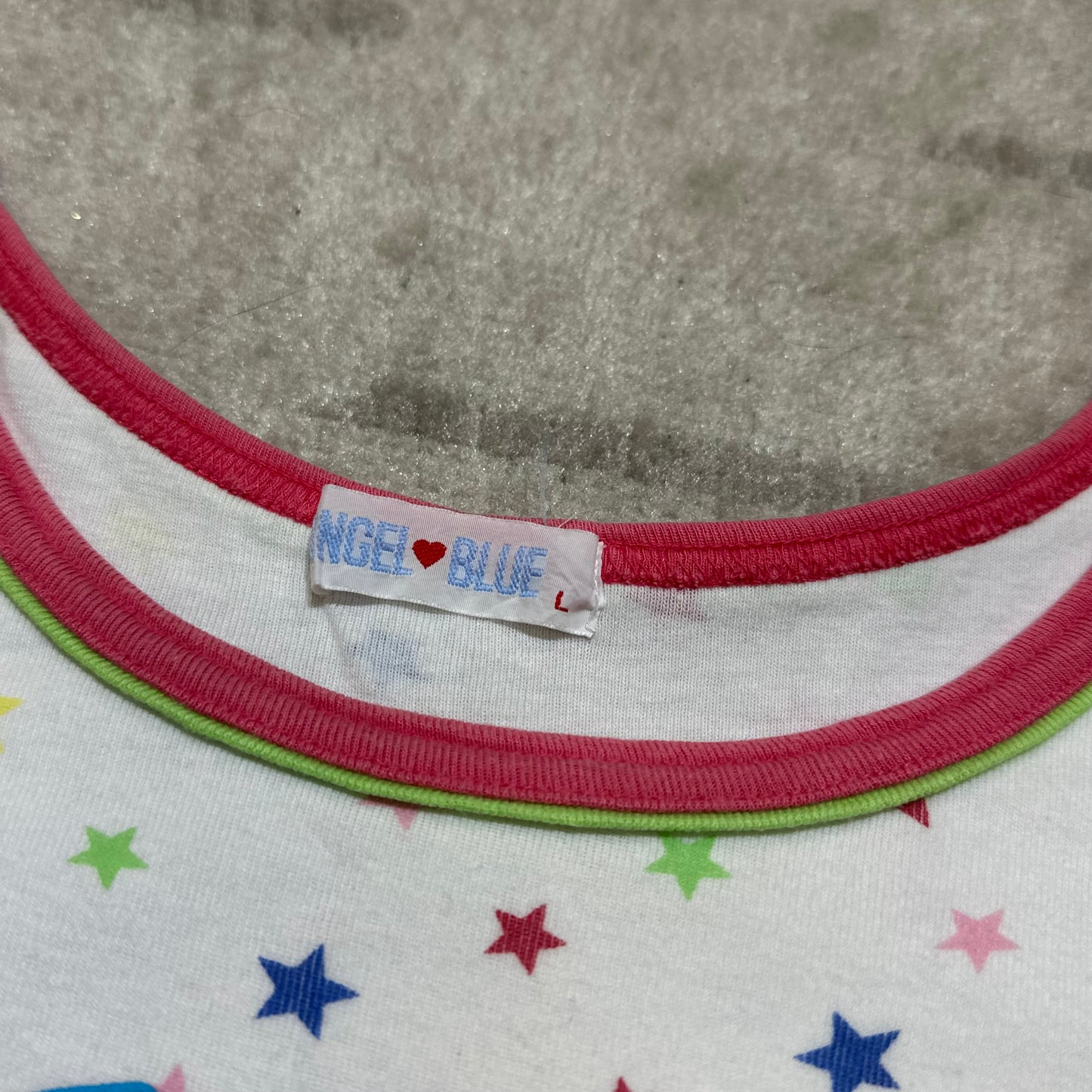 Angel Blue Embroidered Elephant & Sundae Top