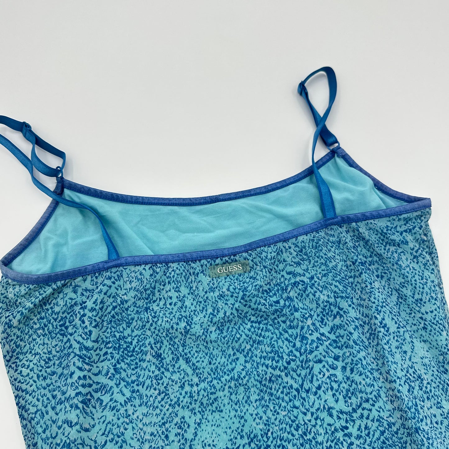 Guess Teal Snake Print Mesh Cami