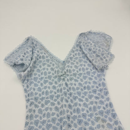 90s Leopard Lace V-neck Top