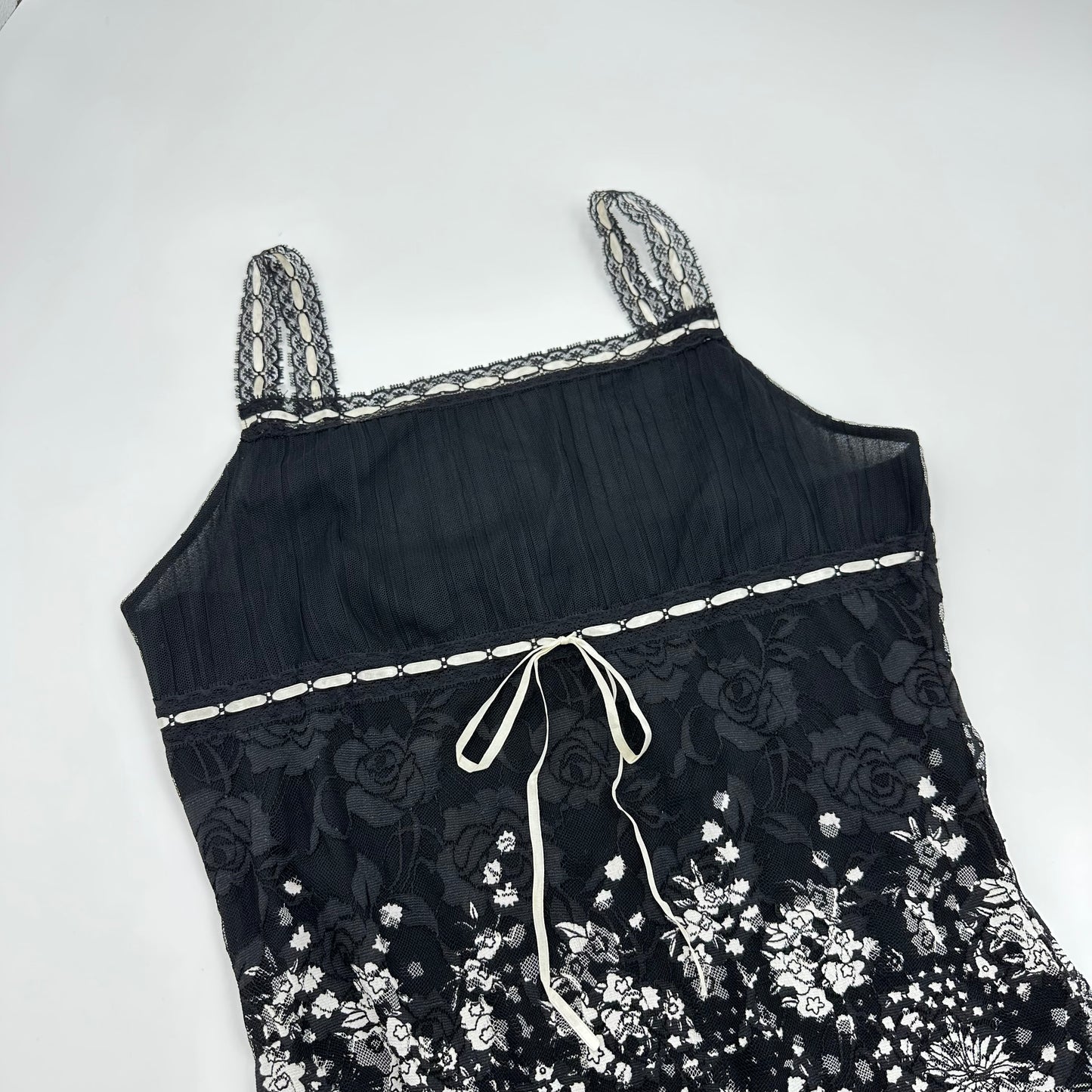 Lace Trim Floral Cami Dress
