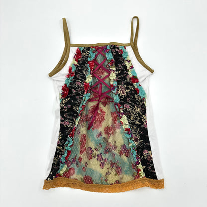 Floral Lace-up Camisole