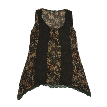 Patched Floral Mesh Tank