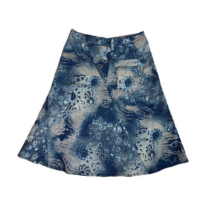 Pattern Print Midi Skirt