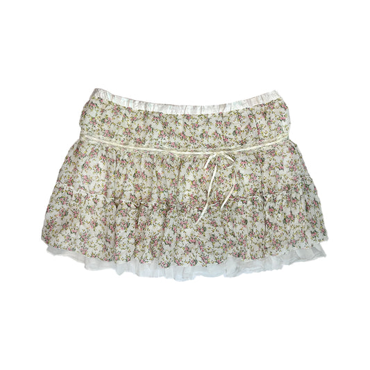 Floral Ruffled Mini Skirt