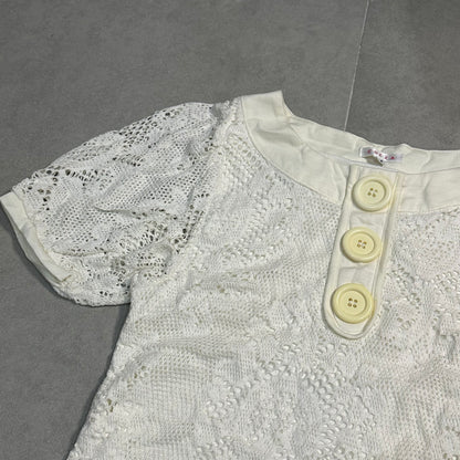 Button Up Bubble Sleeves Knit Top