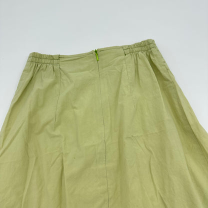 Lime Green Floral Emobroidered Midi Skirt