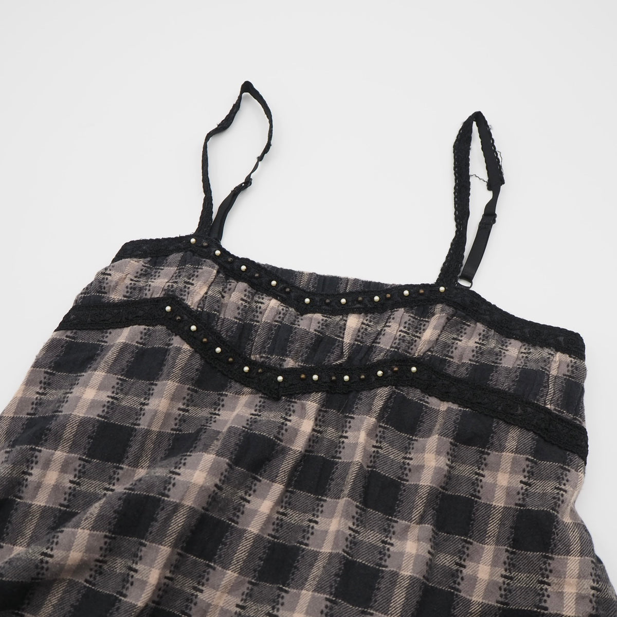 Plaided Asymmetrical Cami Dress