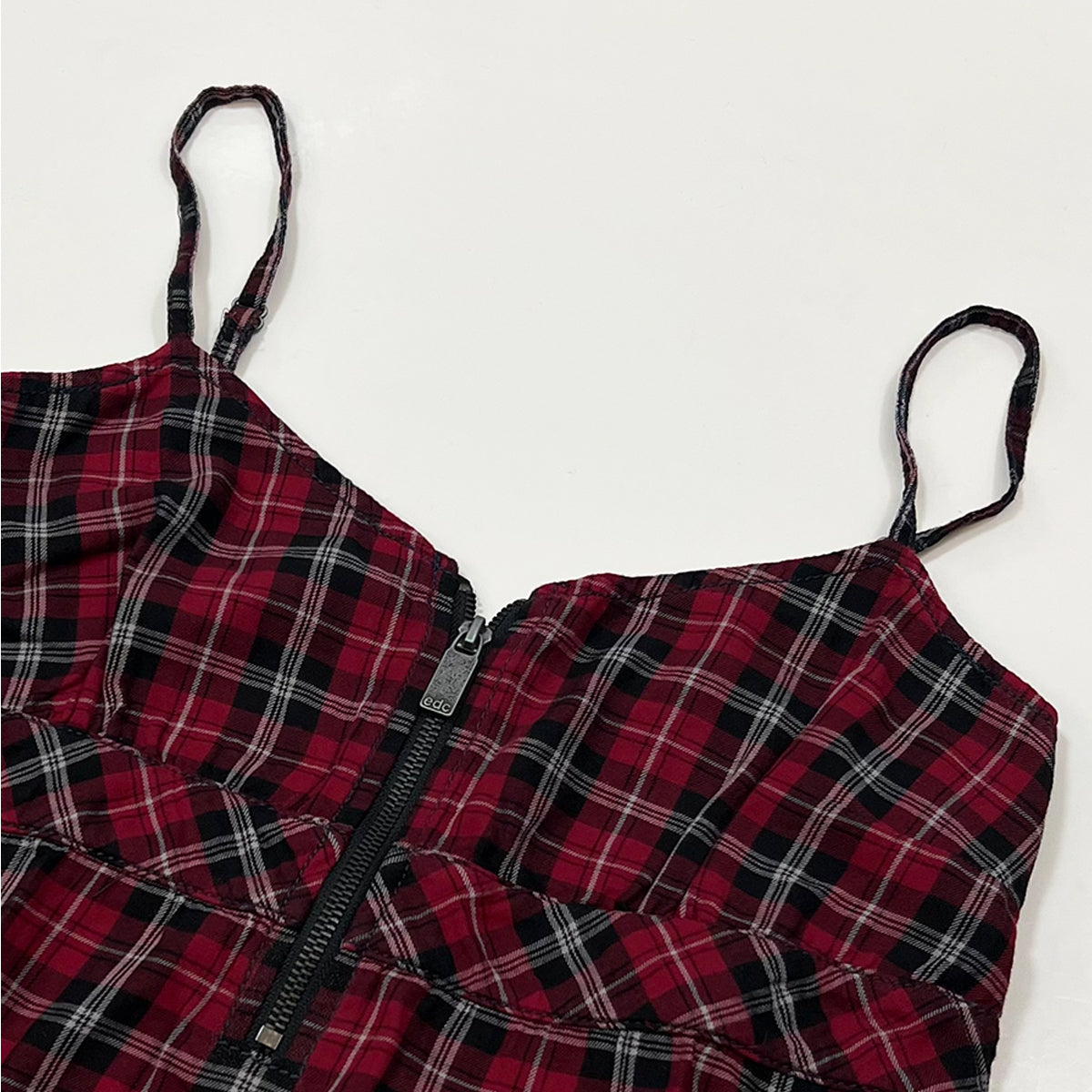 Checked Zip Up Camisole