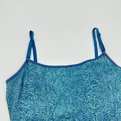 Guess Teal Snake Print Mesh Cami