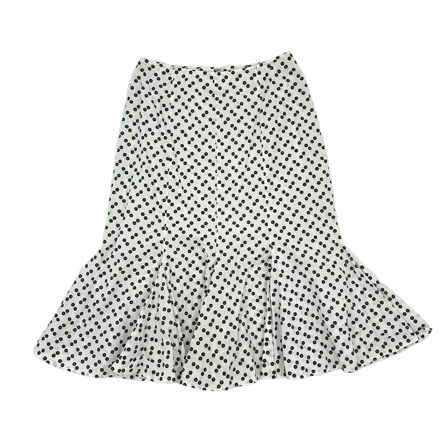 Button Graphic Polka Dot Skirt
