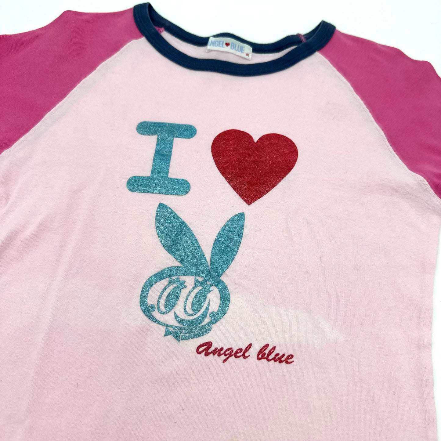 Angel Blue I ♡ Bunny Raglan Long Sleeves Top