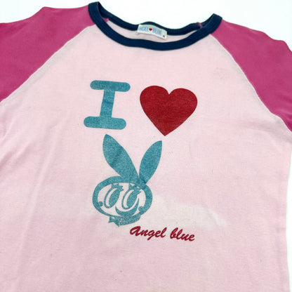 Angel Blue I ♡ Bunny Raglan Long Sleeves Top