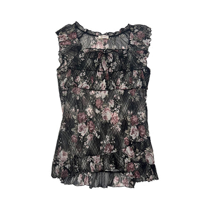 Floral Square Neck Vest