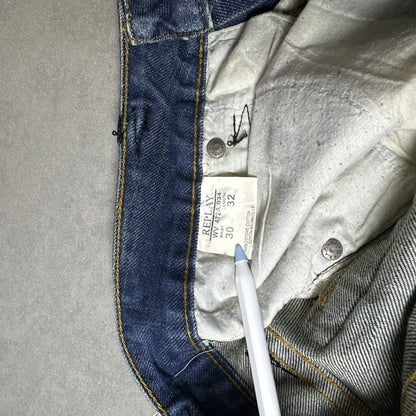 00s Replay Floral Bird Embroidery Straight Jeans (Hong Kong Made)