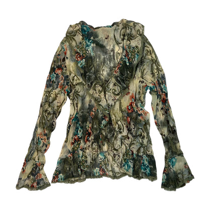 Lace Trim Floral Cardigan