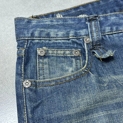 00s Replay Floral Bird Embroidery Straight Jeans (Hong Kong Made)