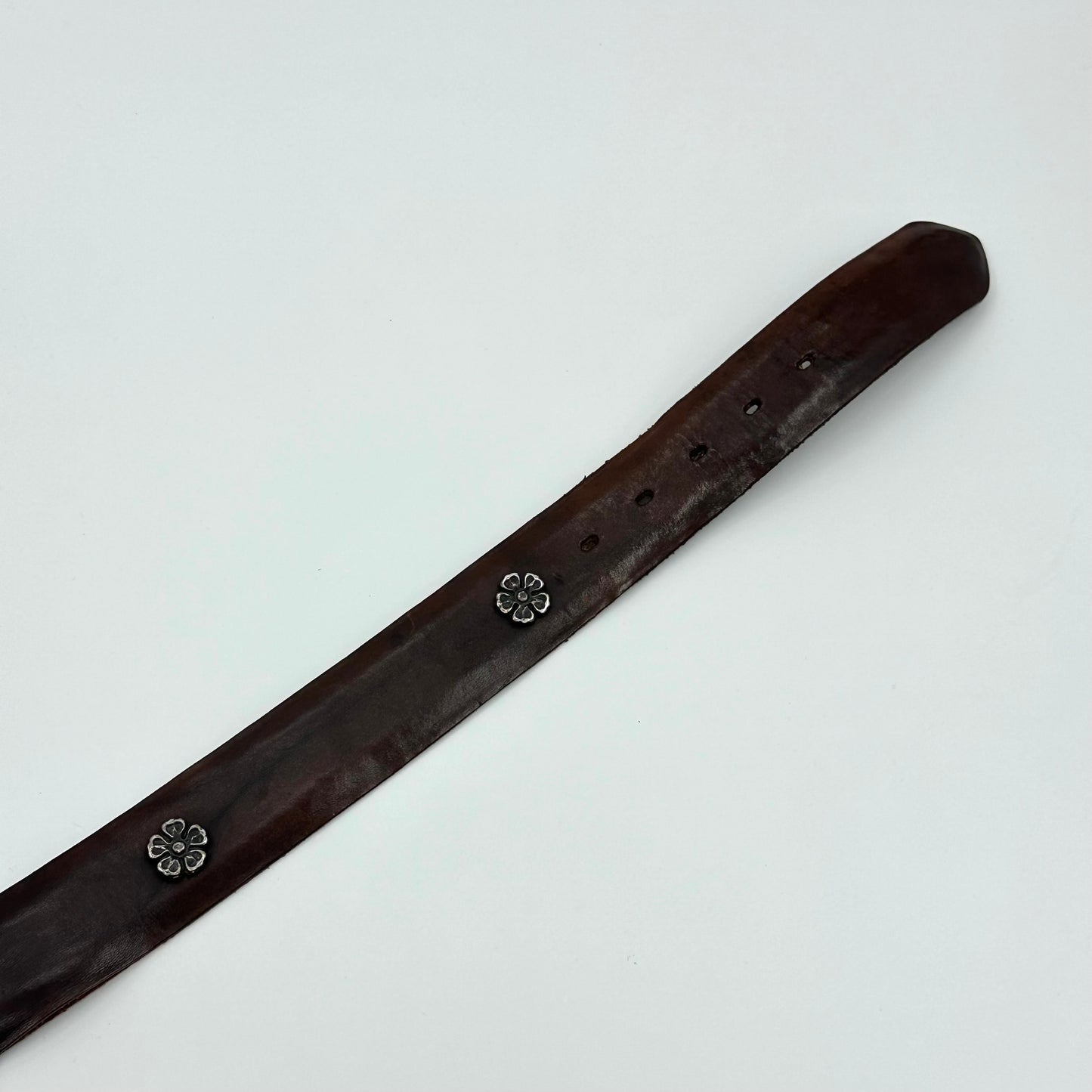 Jeweled Floral Leather Belt