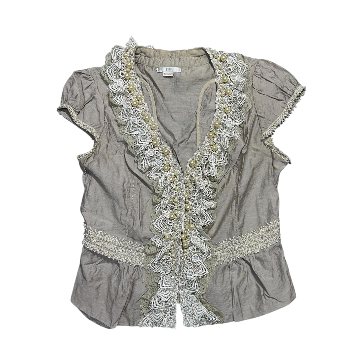 Pearl Lace Trim Cardigan