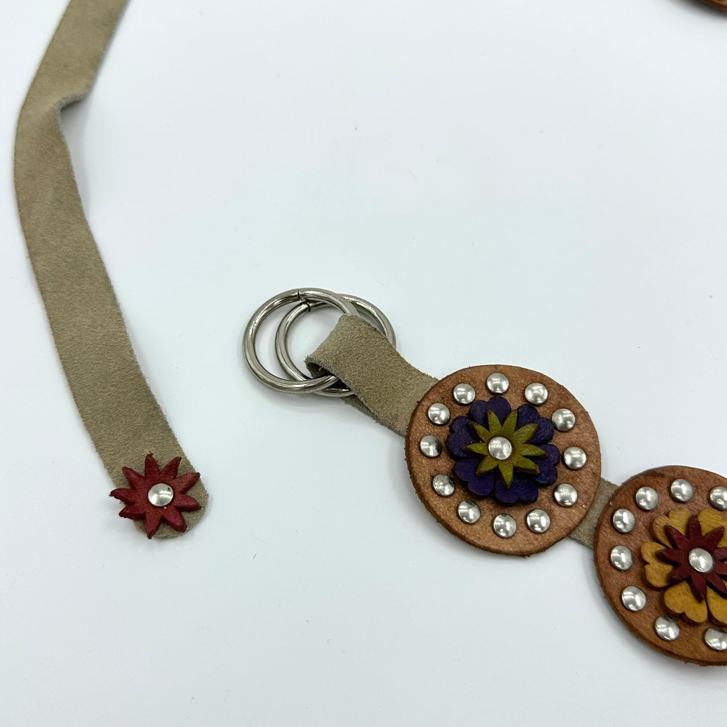 Bohemian Floral Suede Waist Belt
