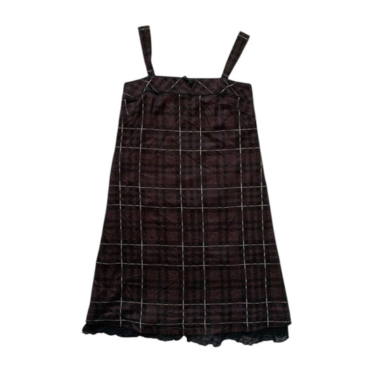 Checked Dress with  Removable Lace Trim