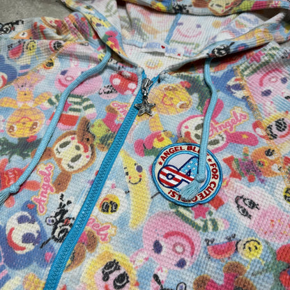 Angel blue Zip-up AOP Hoddies Shirt