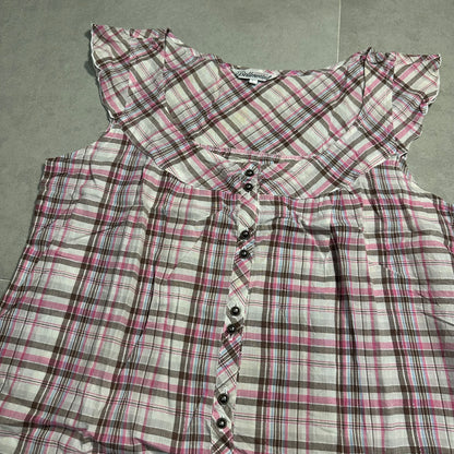 Button Up Checked Vest
