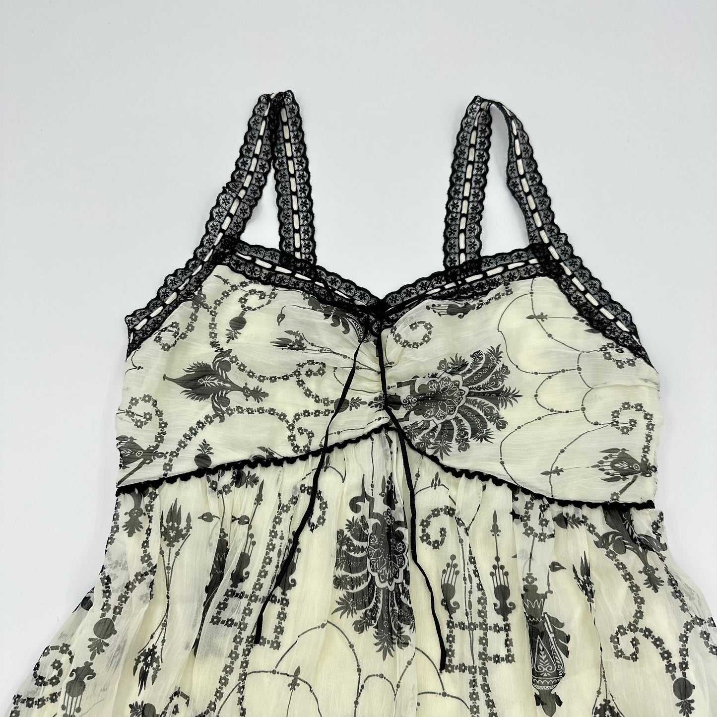 Gothic Damask Print Double Layer Camisole