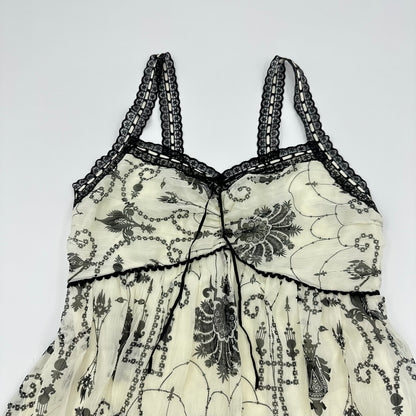 Gothic Damask Print Double Layer Camisole