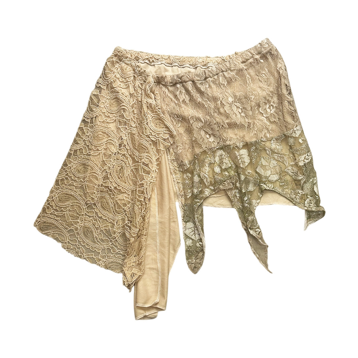 Remade Patched Lace Layered Skirt