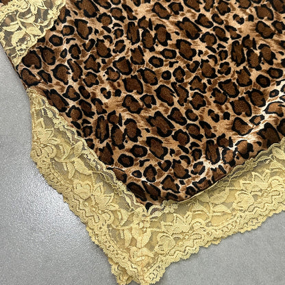 Lace Trim Leopard Velvet Camisole
