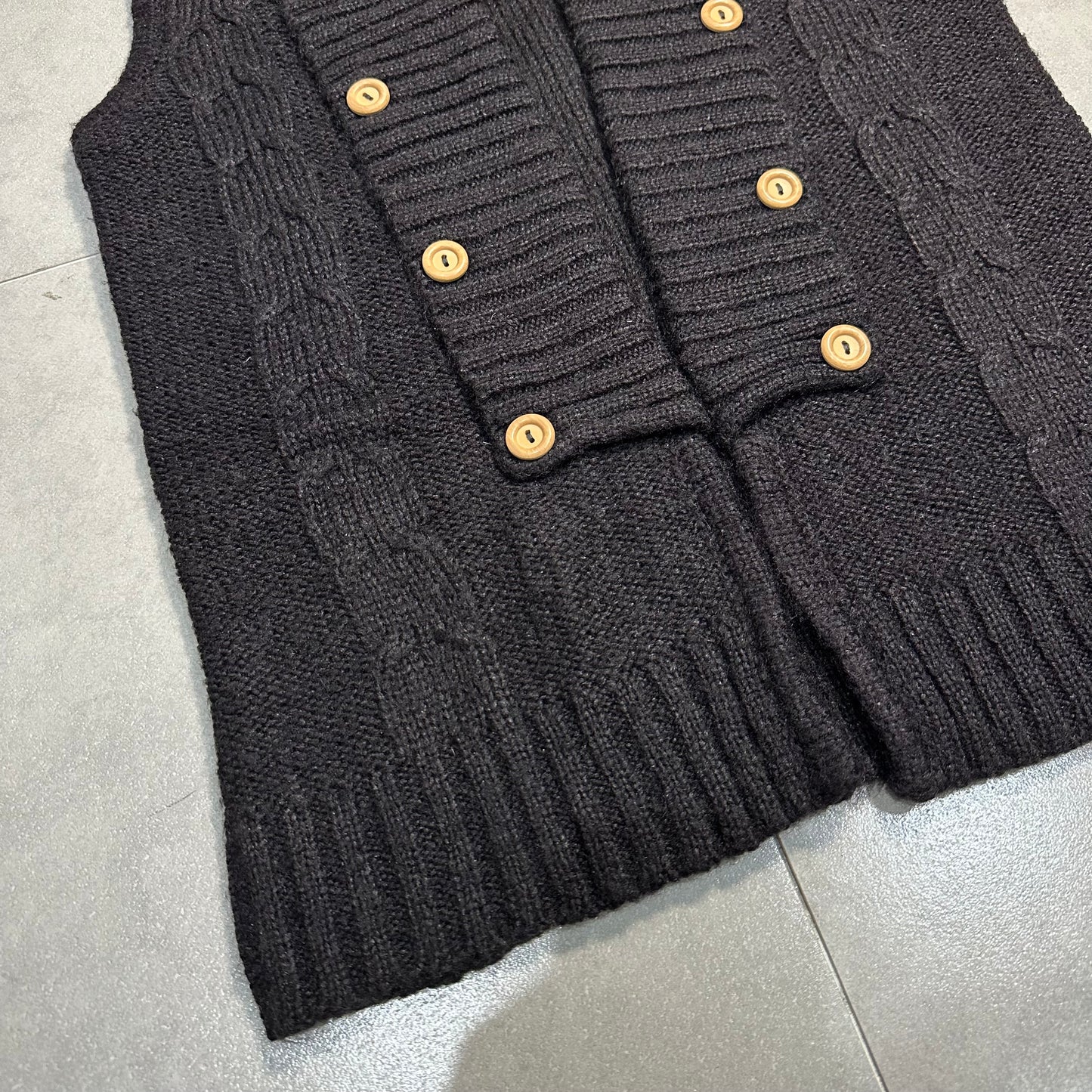 Button Up Knit Vest Cardigan