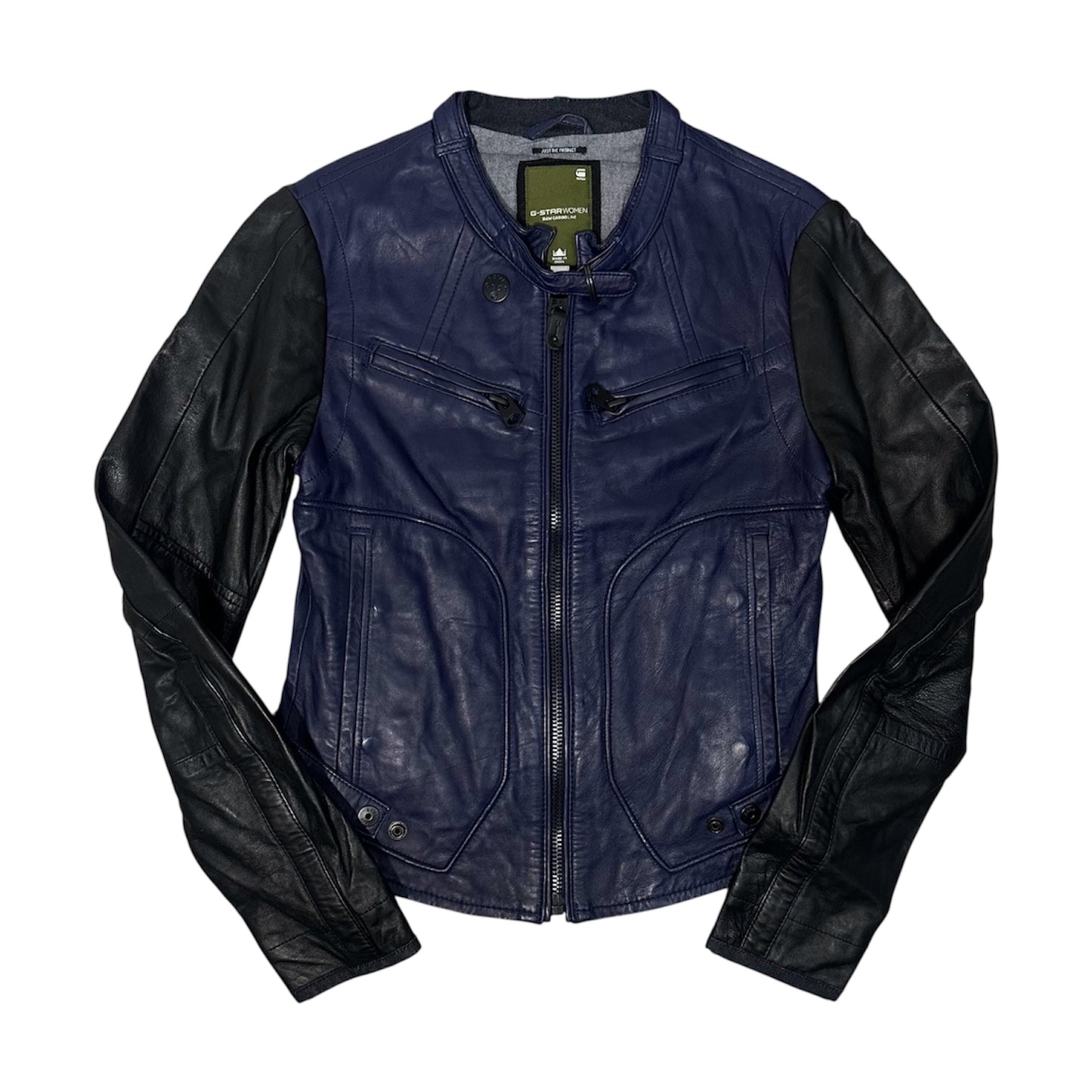 G-STAR RAW 00s Two-Tone Leather Biker Jacket