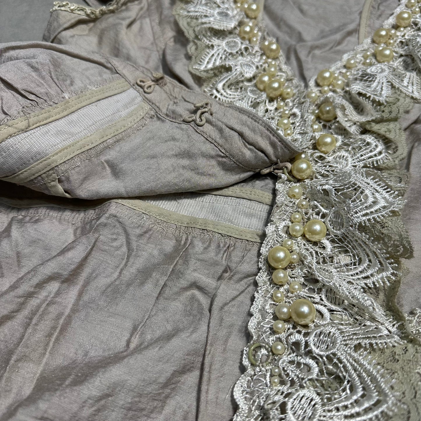 Pearl Lace Trim Cardigan