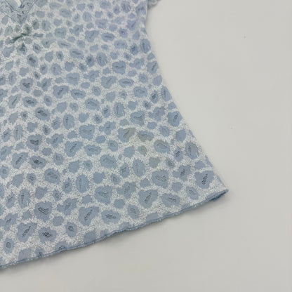 90s Leopard Lace V-neck Top