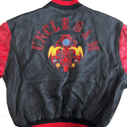 Unclesam Vintage Leather Letterman Jacket