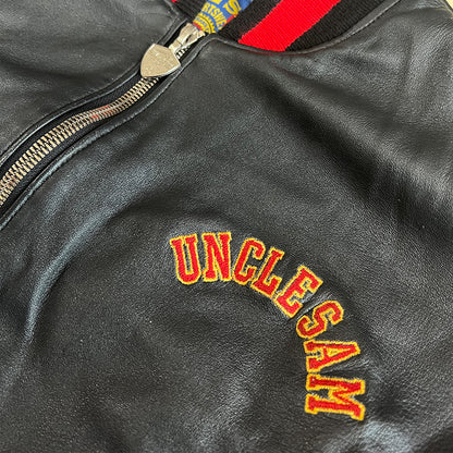 Unclesam Vintage Leather Letterman Jacket