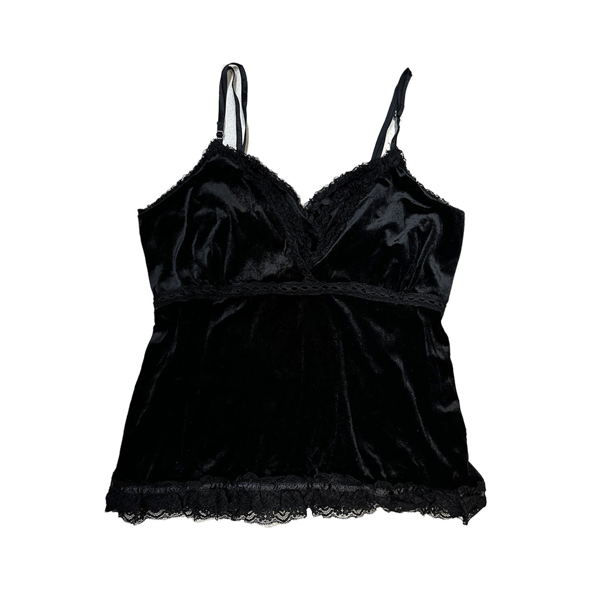 Lace Trim Velvet Camisole