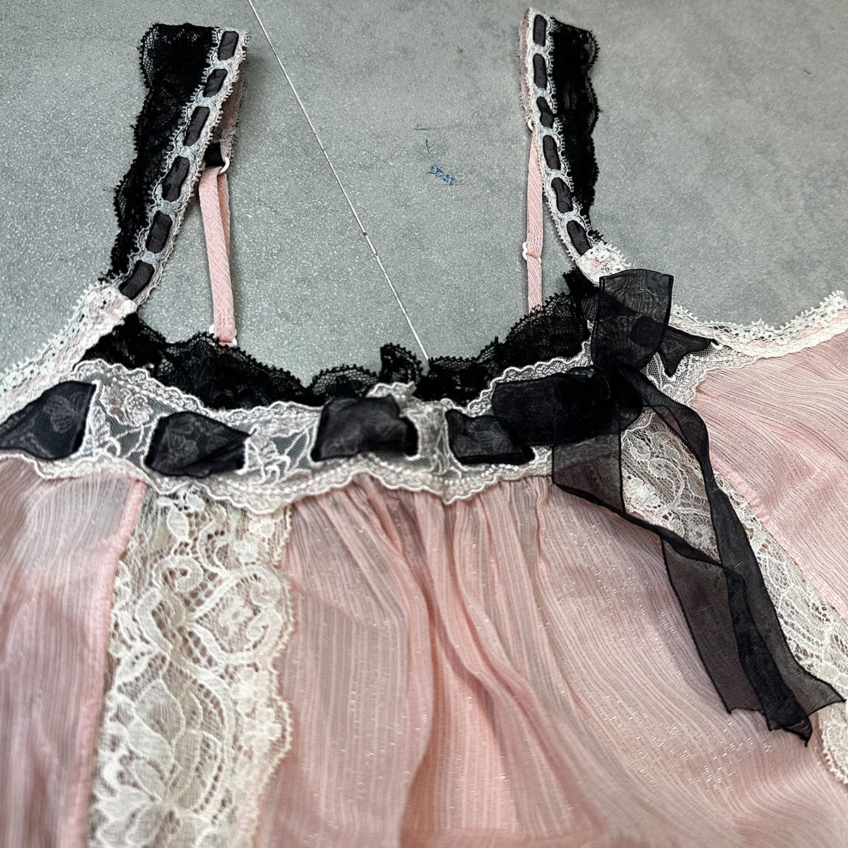 Lace Trim Shimmering Sheer Camisole