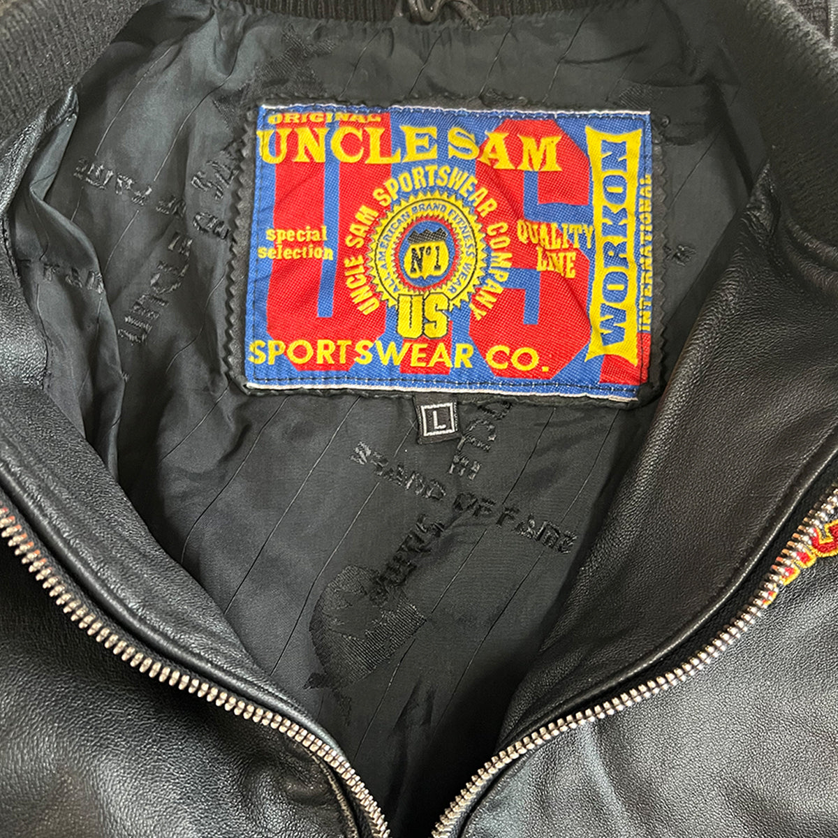 Unclesam Vintage Leather Letterman Jacket