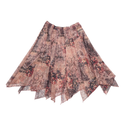 Floral Mesh Midi Skirt